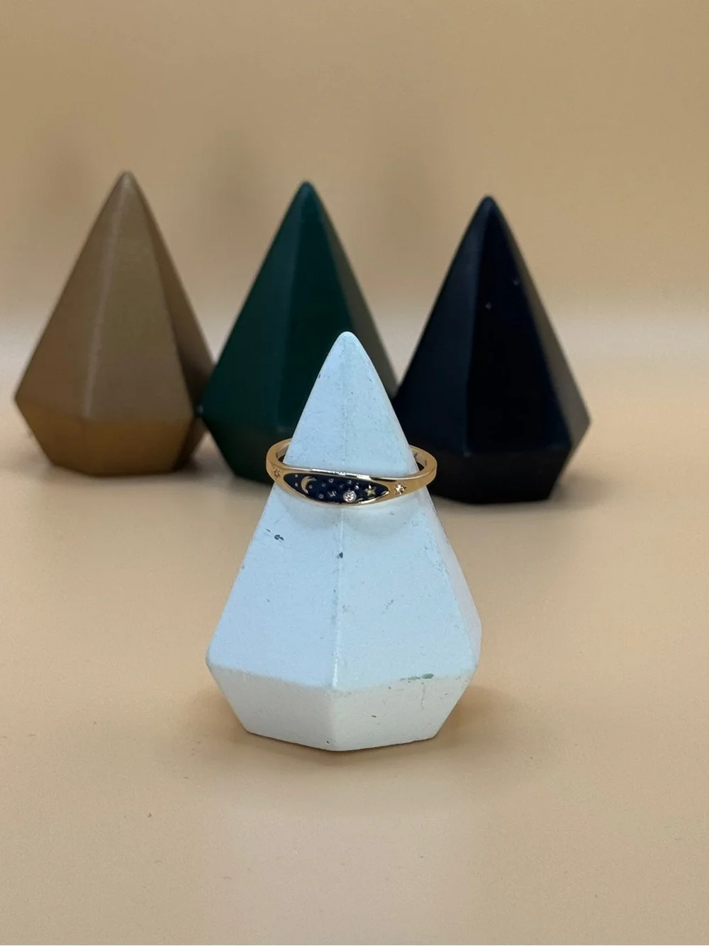 🌙✨ Celestial Star & Moon Gold Tone Ring Size 10